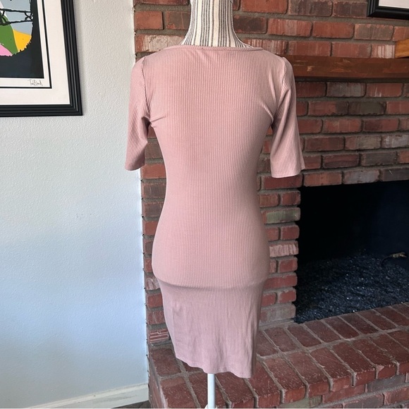 Reformation Gigi Ribbed Knit Mini Dress in Blush Pink Sz S - Picture 8 of 10